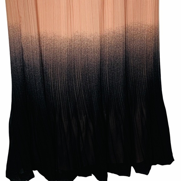 Mark. Peach Ombré Pleated A-Line Midi Skirt Size Small Petite - Picture 3 of 12
